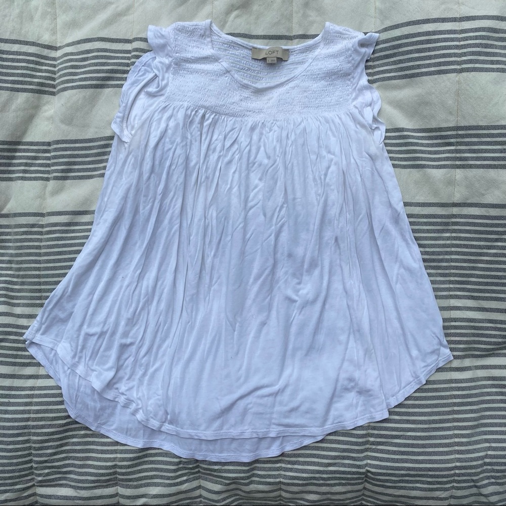 White flowy light weight tank top